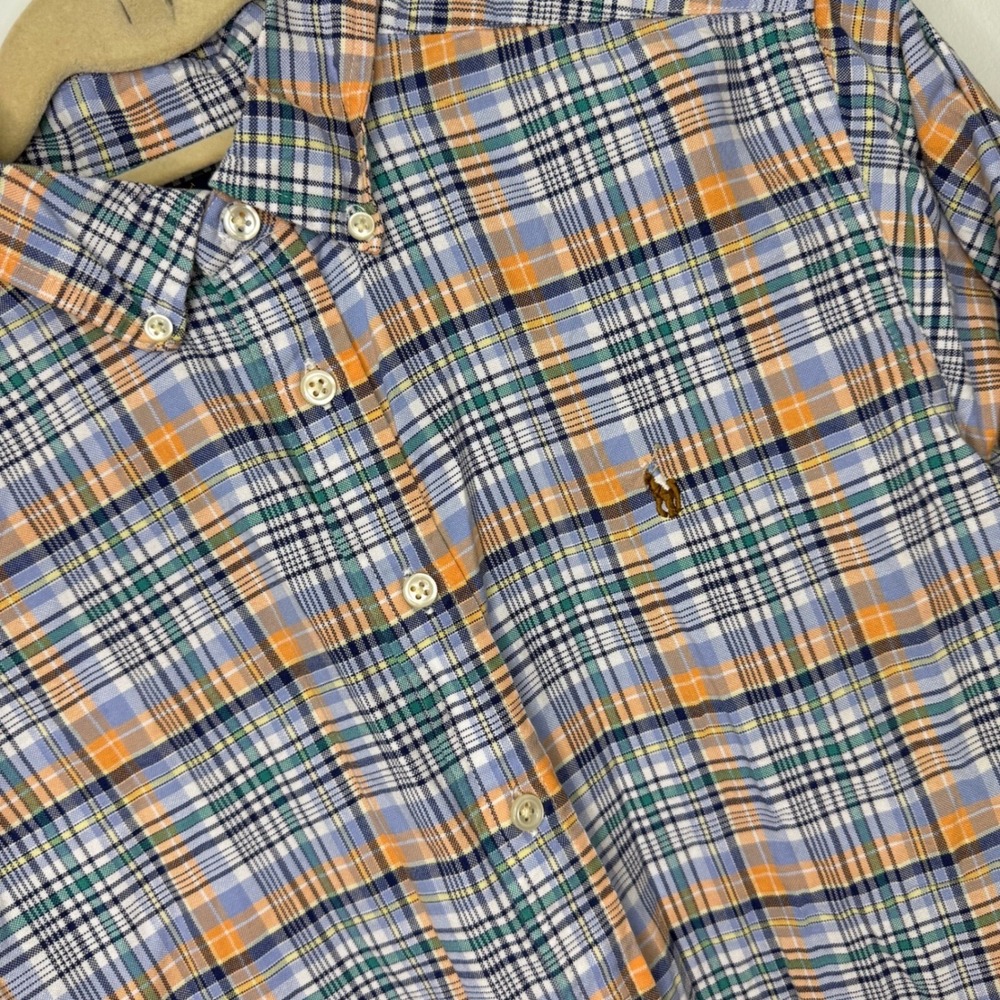 Ralph Lauren Boys Plaid Button Down‎ Shirt Long Sleeve Cotton Blend Size 14